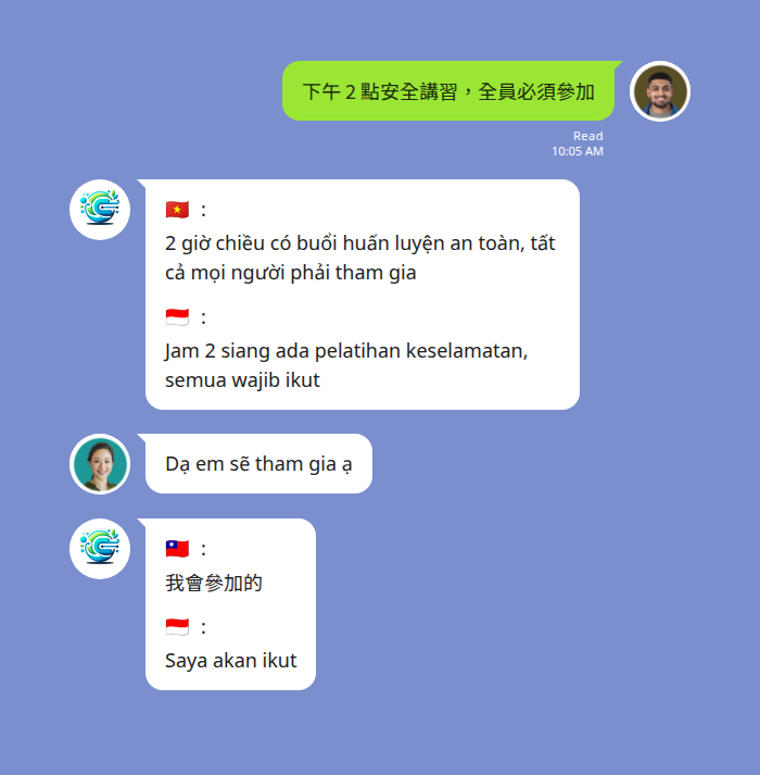Echonora 多語職場翻譯 — 越南文、印尼文同時翻譯