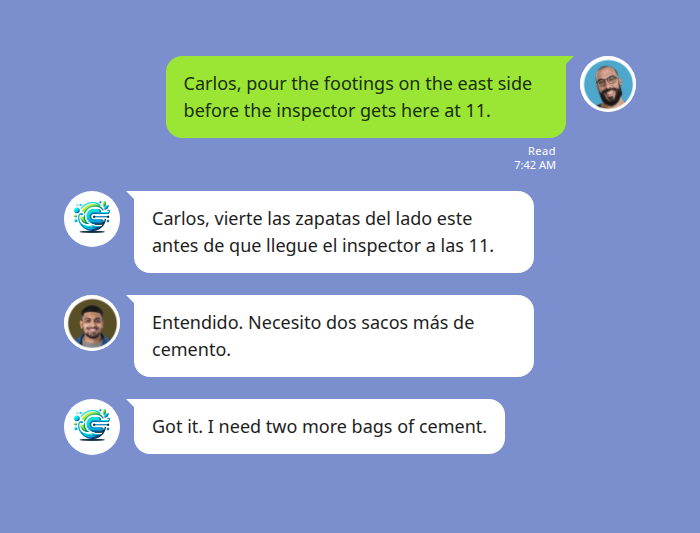 LINE Spanish Translation for Construction Sites: Communicating with Crews in Real Time